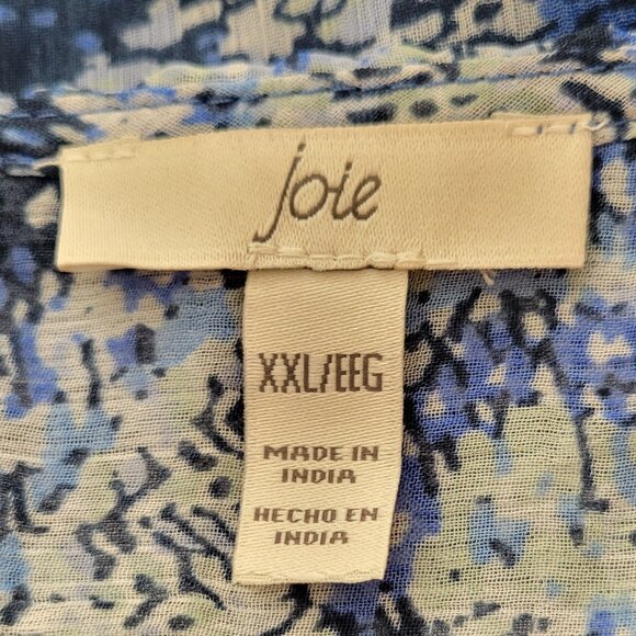 Joie Parisian Paisley Lined Maxi Tiered Boho Chiffon Dress Blue NEW Size 2X - Picture 10 of 14